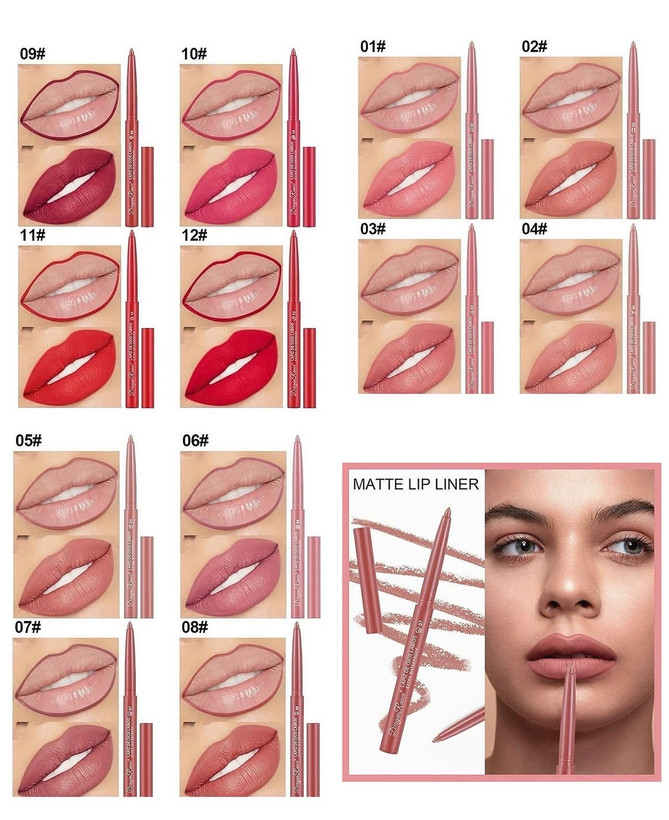 خط لب شمعی پیچی دراگون 12 رنگ (Dragon Lip Liner)